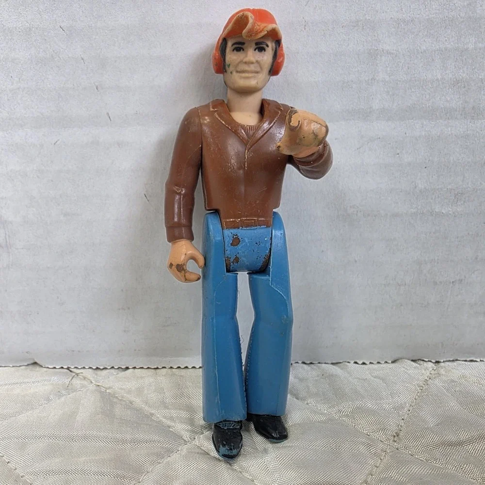 Fisher Price Toys Adventure‎ People Construction Worker 1974 Vintage 3.75